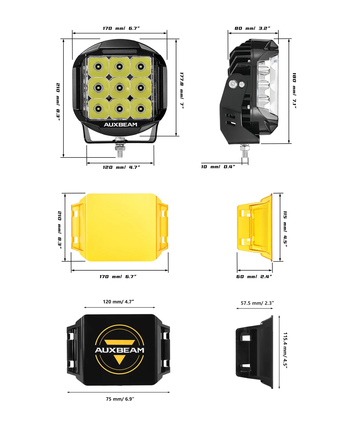 V-MAX Series | 7 Inch 228W 26100LM Spot Beam Side Shooter LED Round Driving Lights with Amber DRL&Backlight - Image 8