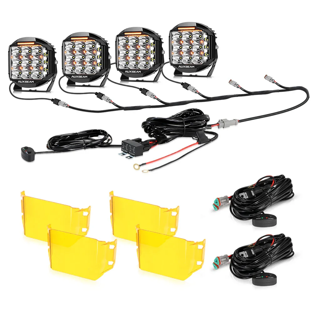 V-MAX Series | 7 Inch 228W 26100LM Spot Beam Side Shooter LED Round Driving Lights with Amber DRL&Backlight - Image 9