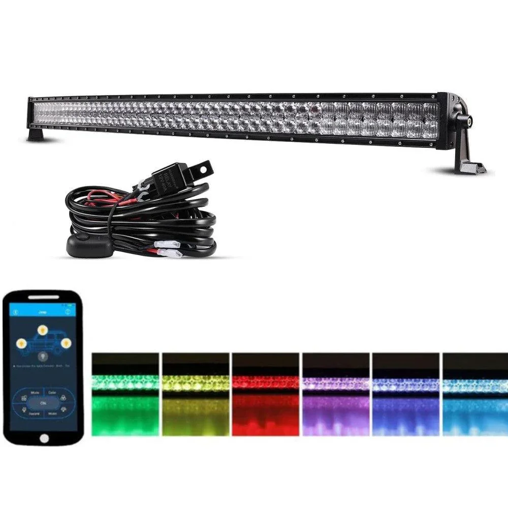 22"/32"/42" V-Series RGB Straight/Curved 5D lens Combo Beam Double Row LED Light Bar for 2002 Ford F150 - Image 23
