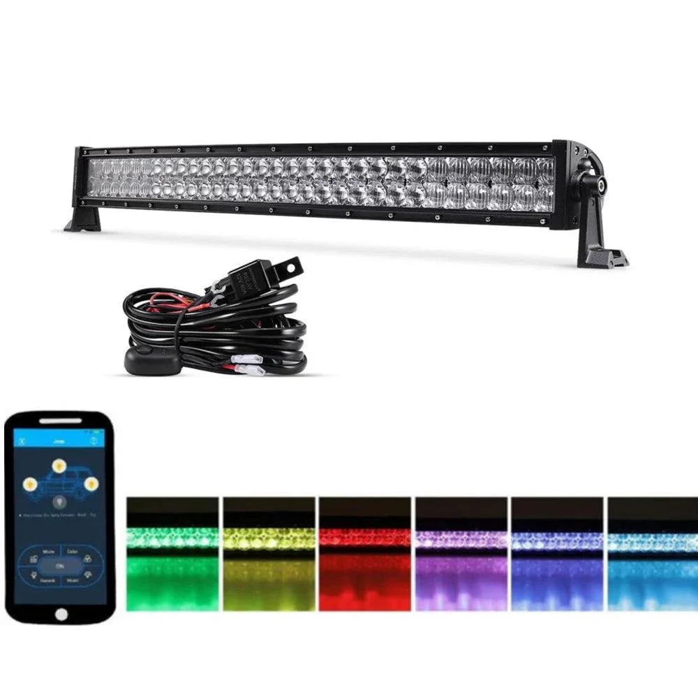 22"/32"/42" V-Series RGB Straight/Curved 5D lens Combo Beam Double Row LED Light Bar for 2002 Ford F150 - Image 25