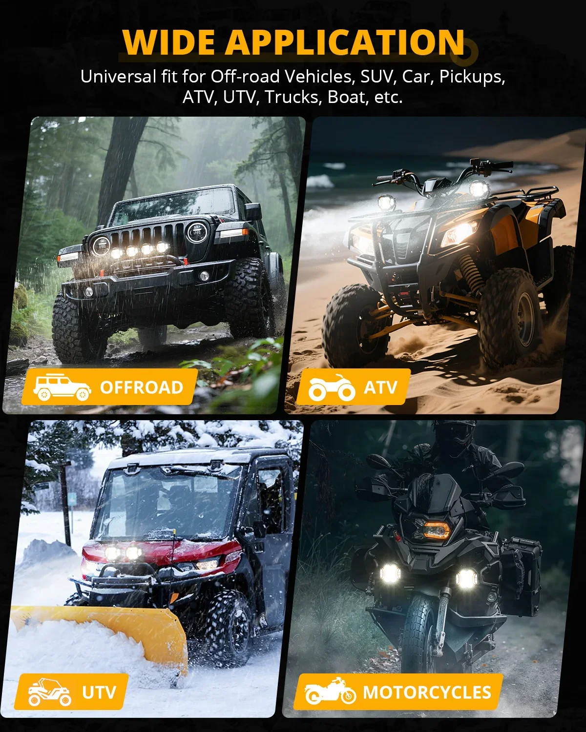 V-ULTRA Series | 3 Inch 108W LED Side Shooter White Pod Lights with Amber DRL - Image 12