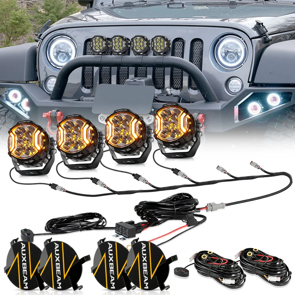 V-ULTRA Series | 3 Inch 108W LED Side Shooter White Pod Lights with Amber DRL - Image 15