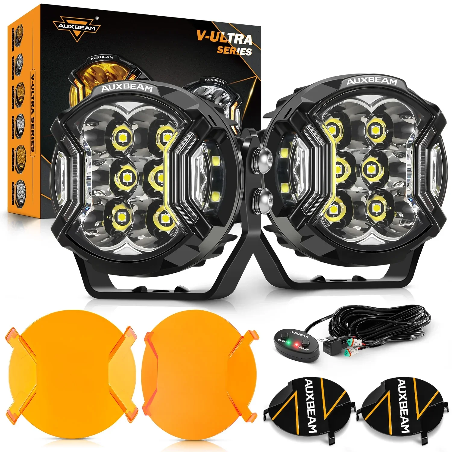 V-ULTRA Series | 3 Inch 108W LED Side Shooter White Pod Lights with Amber DRL - Image 16