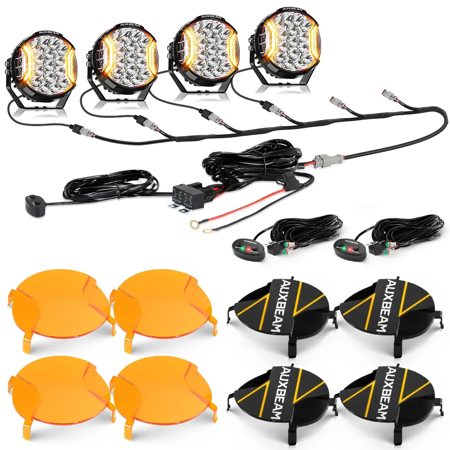 V-ULTRA Series | 7 Inch 226W LED Side Shooter White Pod Lights with Amber DRL - Image 14