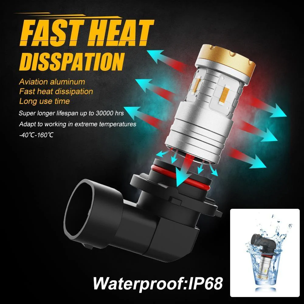 9006 HB4 LED Fog Light/DRL Bulbs 20W 4000LM Deep Blue Crown Series | 2 Bulbs - Image 6