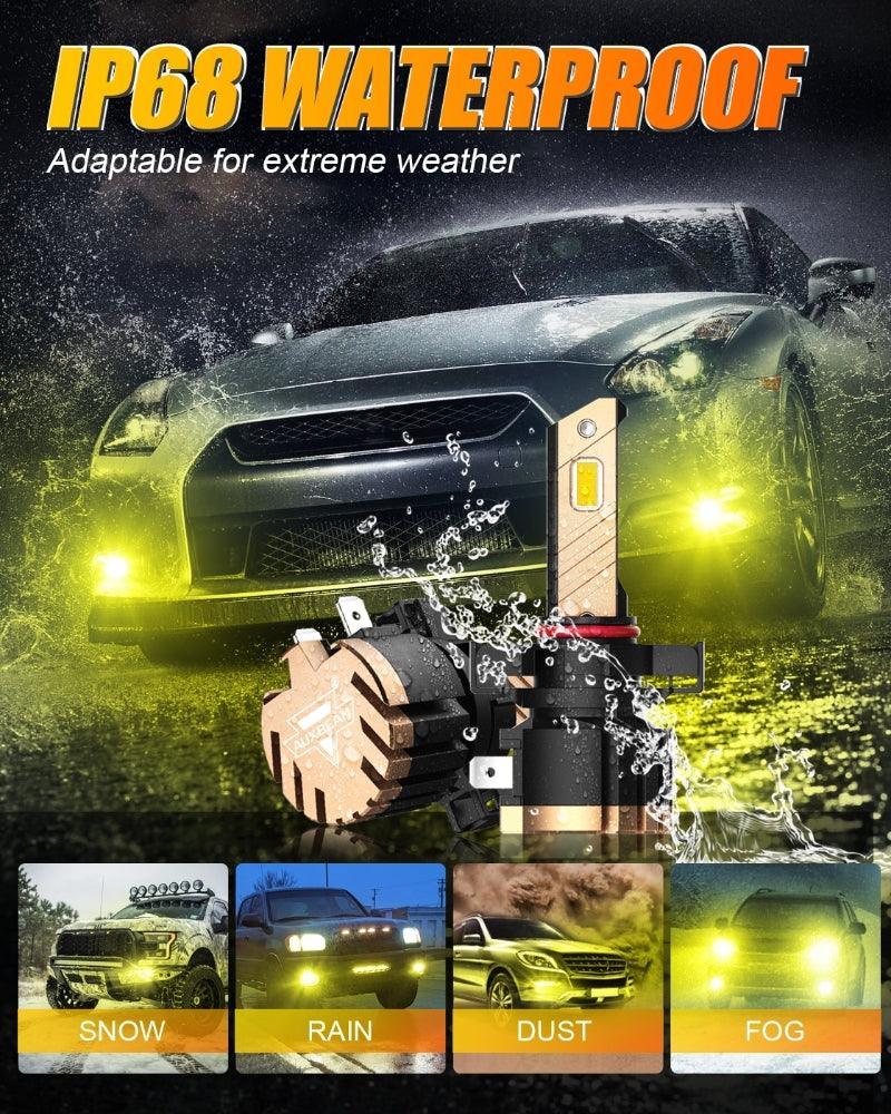 5202 5202 5201 PS24W H16EU LED Fog Light/DRL Bulbs 44W 8000LM 3000K Golden Yellow Z3 Series | 2 Bulbs - Image 4