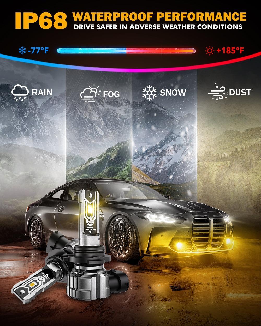 🆕9006 HB4 LED Fog Light/DRL Bulbs 50W 10000LM 3000K Amber Yellow Q5 Series | 2 Bulbs - Image 7