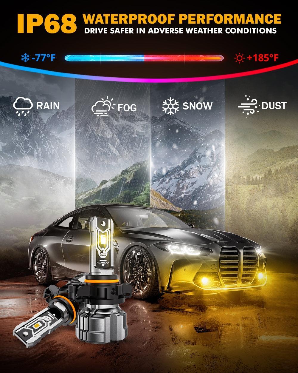 🆕5202 5202 5201 PS24W H16EU LED Fog Light/DRL Bulbs 50W 10000LM 3000K Amber Yellow Q5 Series | 2 Bulbs - Image 7