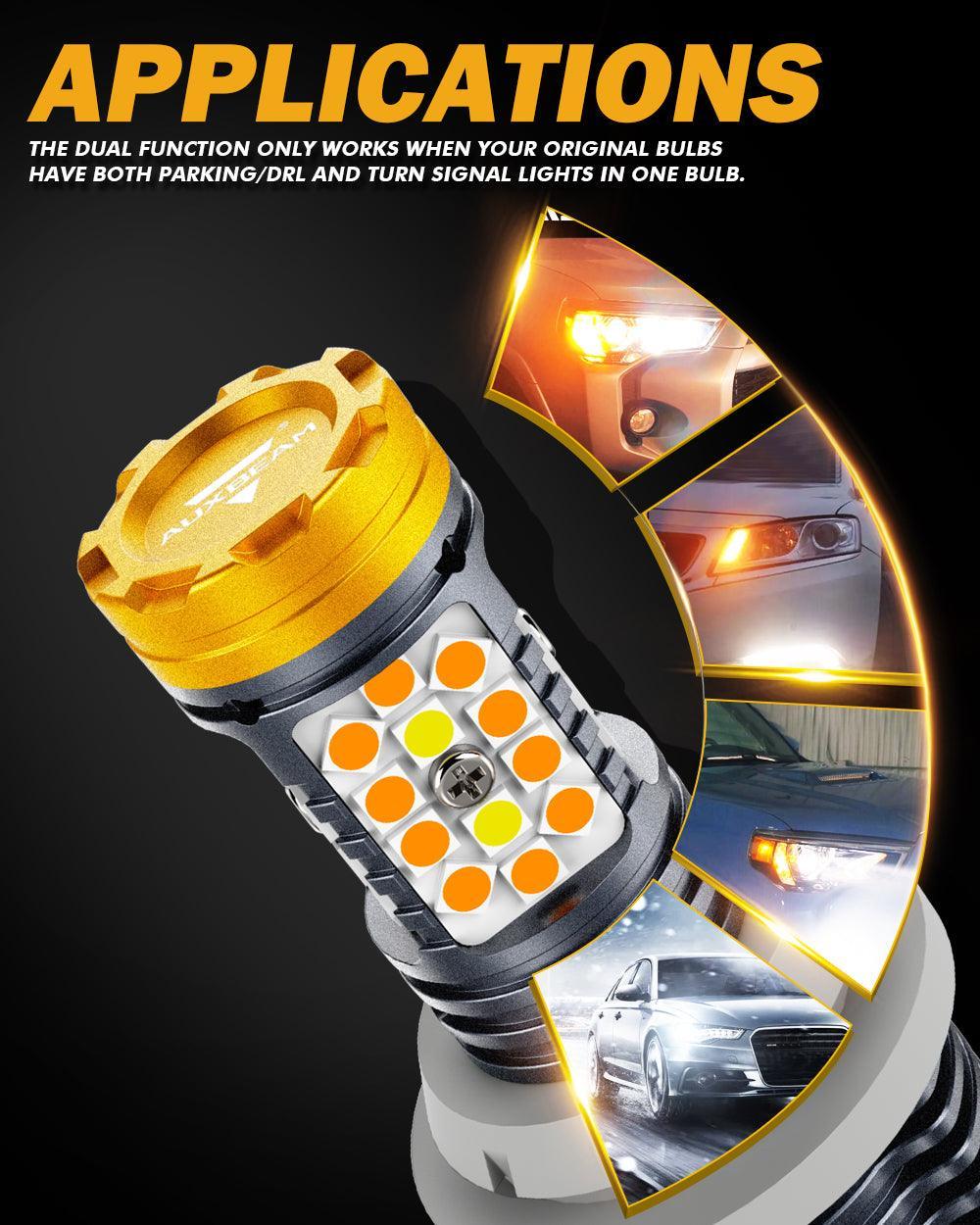 🆕T25 3157 3156 LED Front Turn Signal & DRL Light Bulbs 800% High Brightness CAN-Bus Error Free Dual Color Switchback White & Amber B31 Series | 2 Bulbs - Image 9