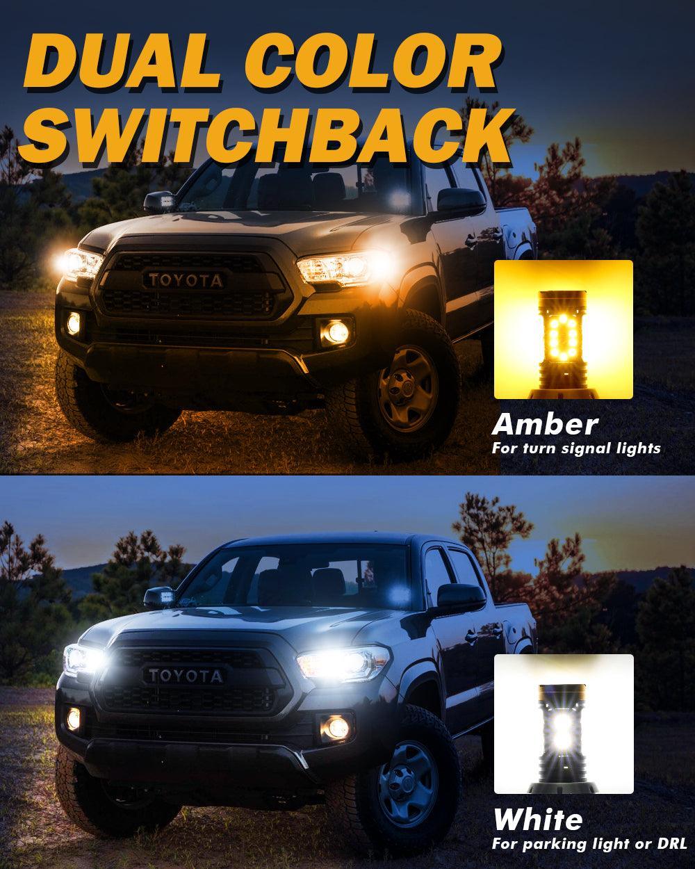 🆕1157 BAY15D LED Front Turn Signal & DRL Light Bulbs 800% High Brightness CAN-Bus Error Free Dual Color Switchback White & Amber B31 Series | 2 Bulbs - Image 2