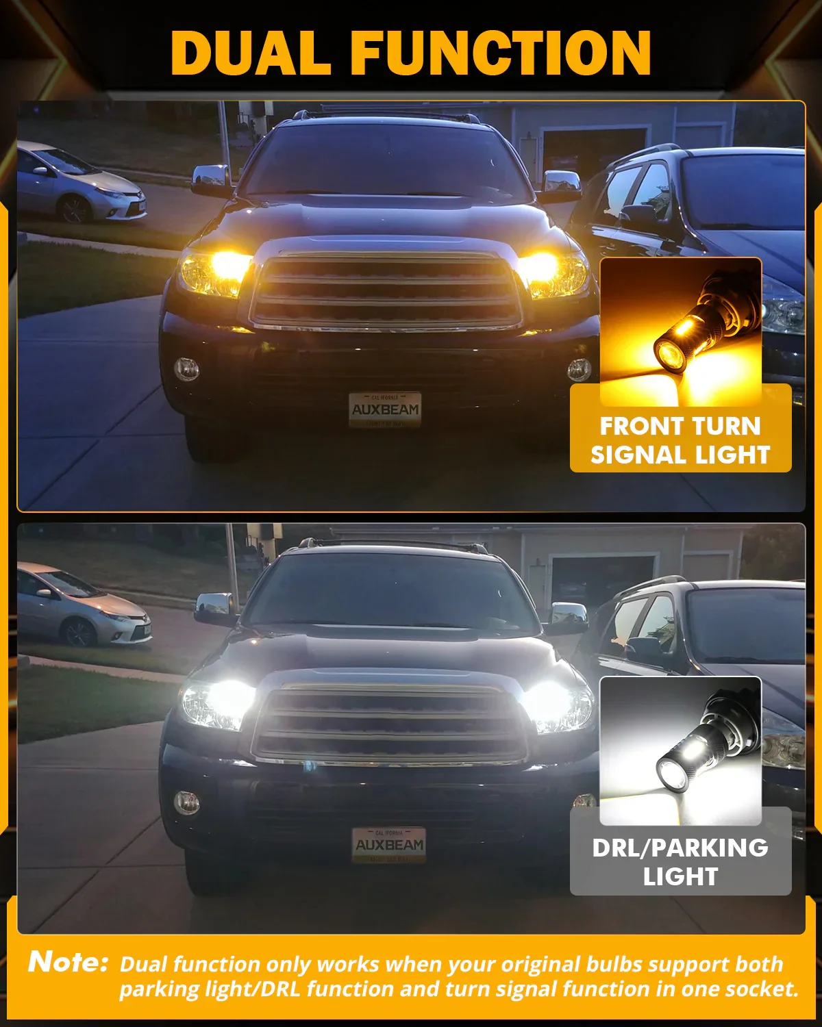 1157 BAY15D LED Front Turn Signal & DRL Light Bulbs 400% High Brightness Dual Color Switchback White & Amber B1B Series | 2 Bulbs - Image 6