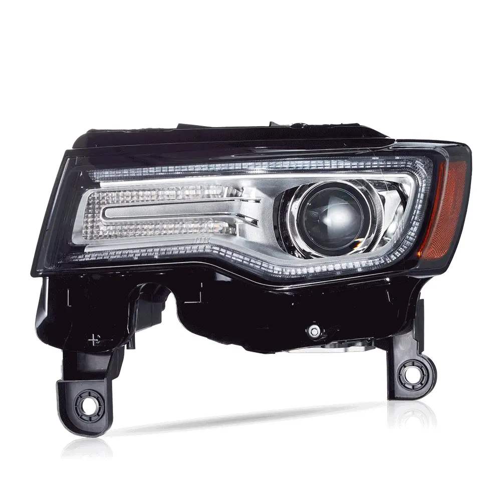 LED Headlight Assembly Full LED With Startup Animation/ Blue DRL For 2014-2022 Jeep Grand Cherokee (WK2) - Image 3