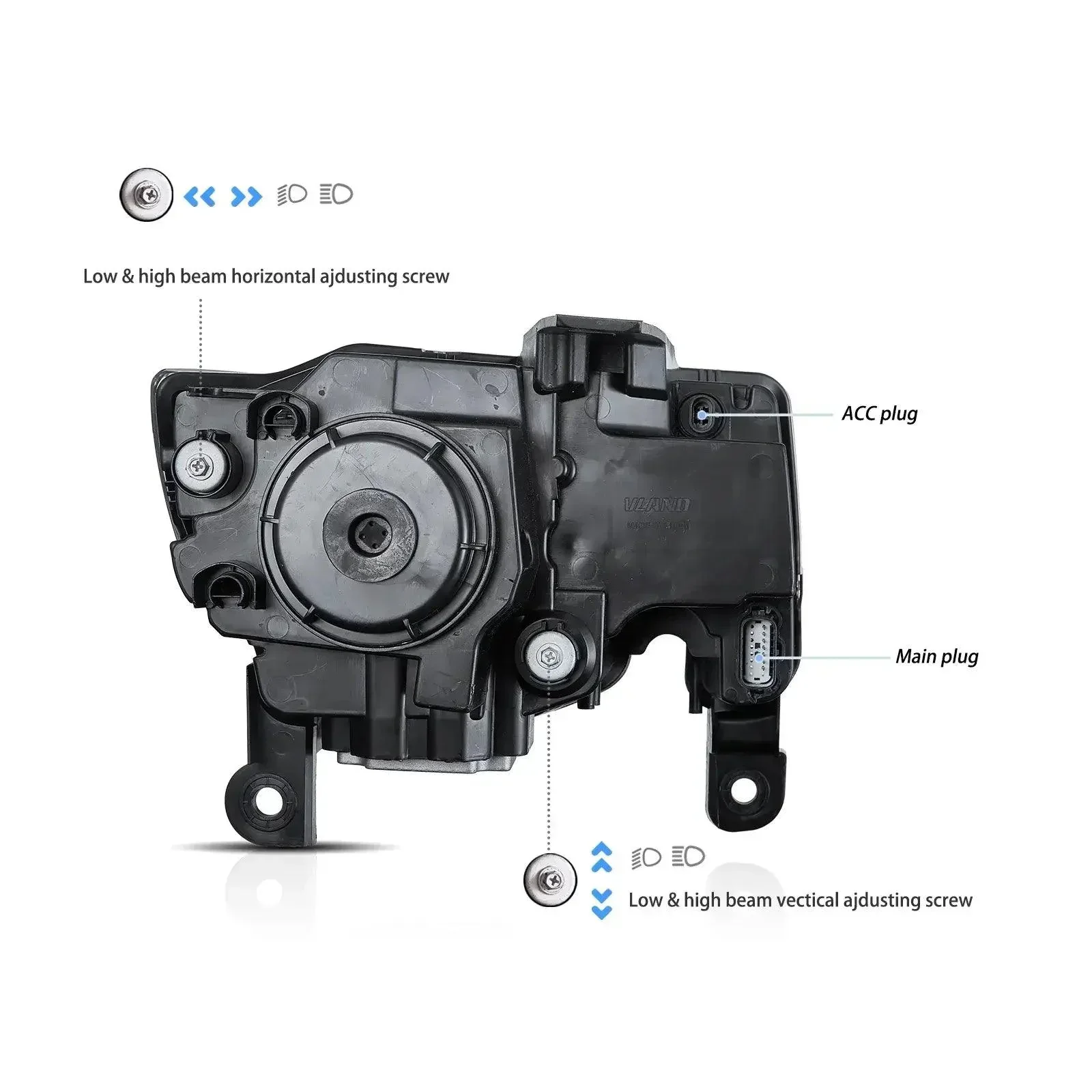 LED Headlight Assembly Full LED With Startup Animation/ Blue DRL For 2014-2022 Jeep Grand Cherokee (WK2) - Image 5