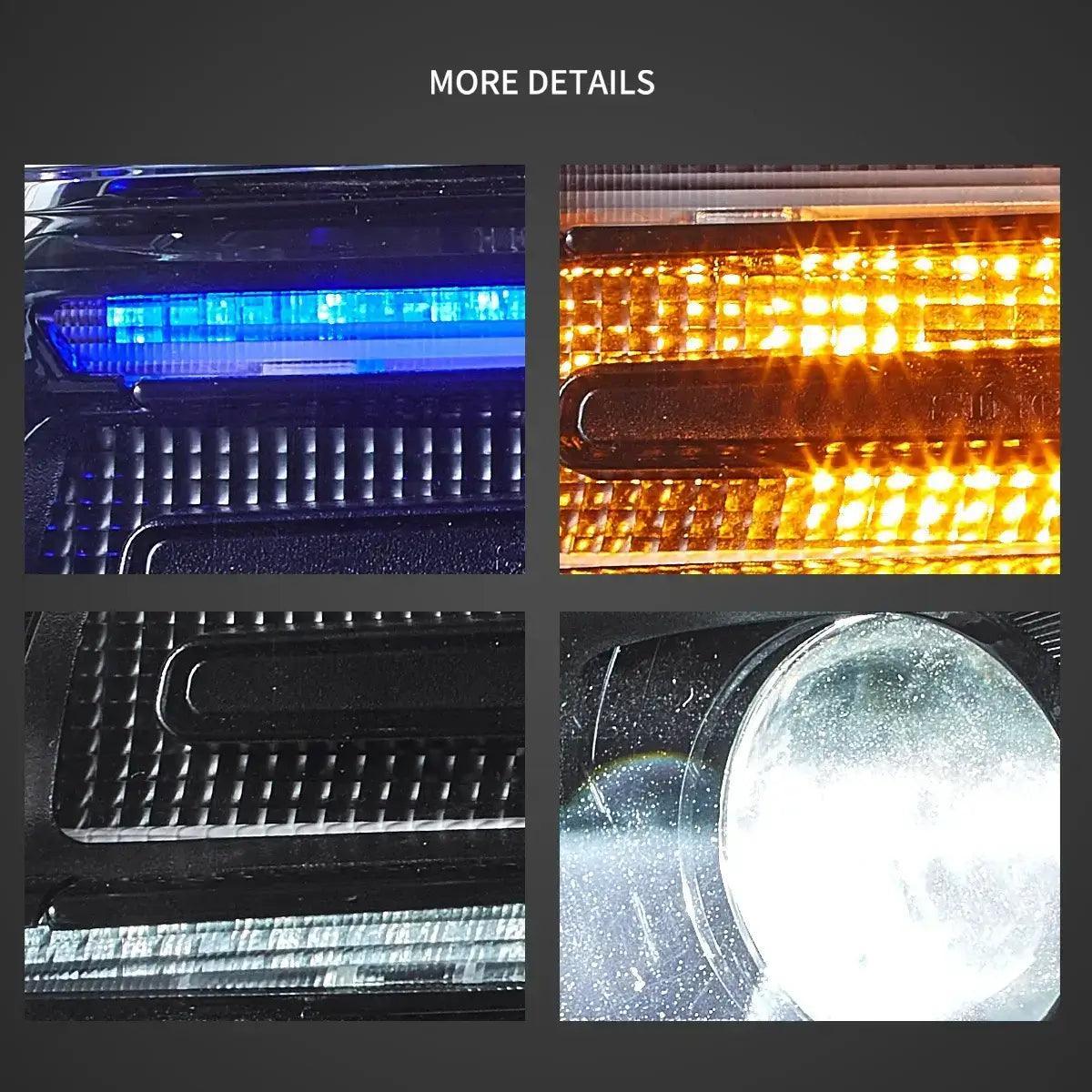 LED Headlight Assembly Full LED With Startup Animation/ Blue DRL For 2014-2022 Jeep Grand Cherokee (WK2) - Image 8