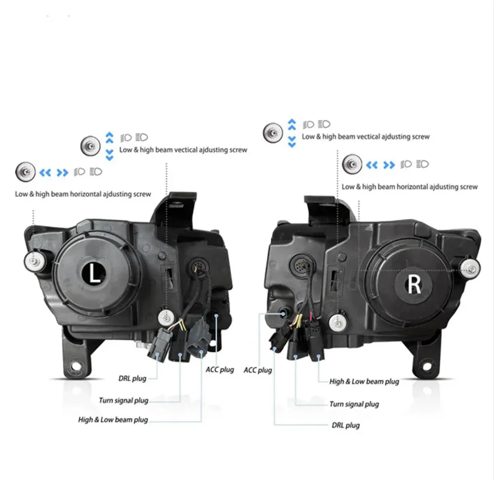 LED Headlight Assembly Full LED With Startup Animation/Blue DRL For 2011-2013 Jeep Grand Cherokee (WK2) - Image 4