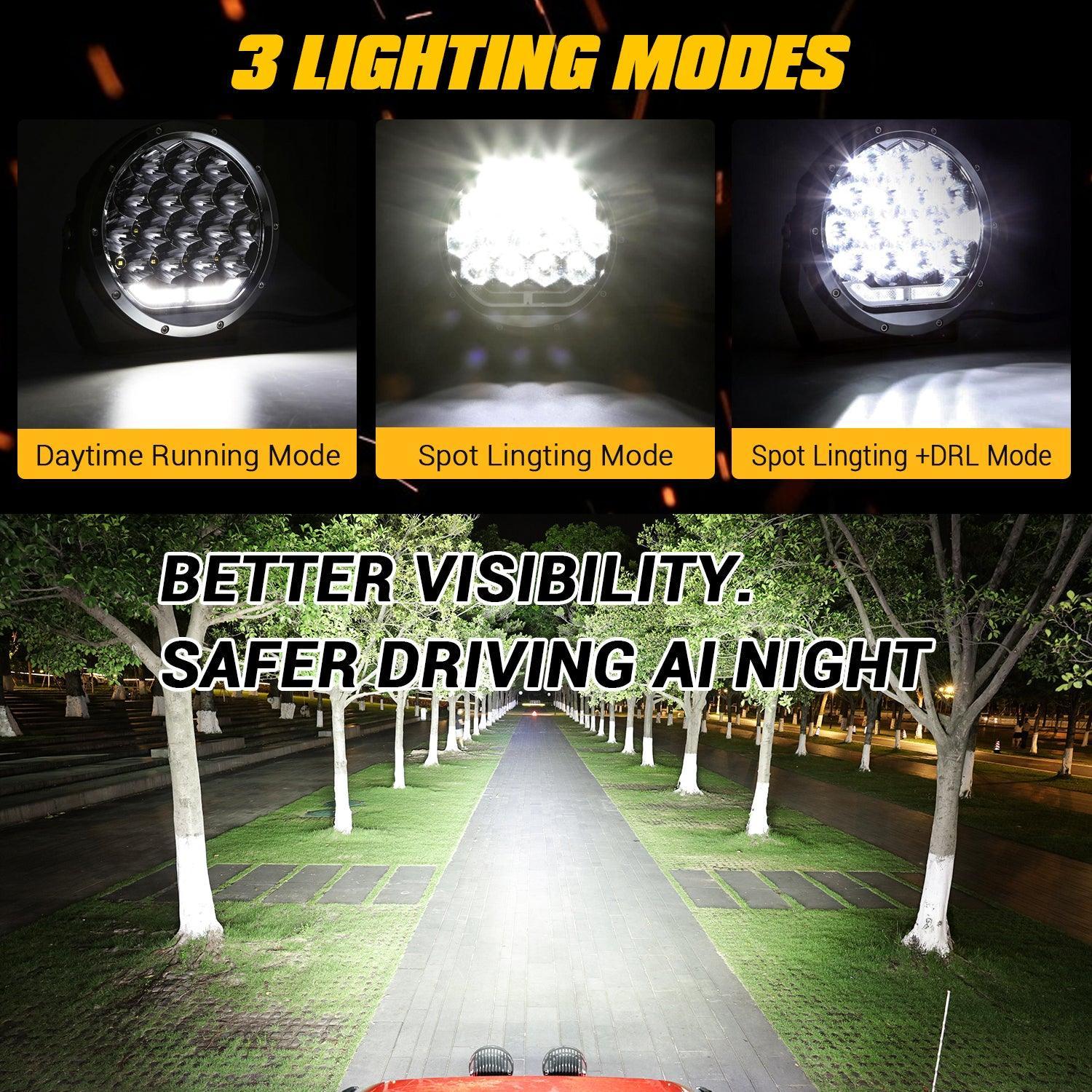 (2pcs/set) 7 Inch 178W Round Off road light Spot Beam LED Driving Lights - Image 4