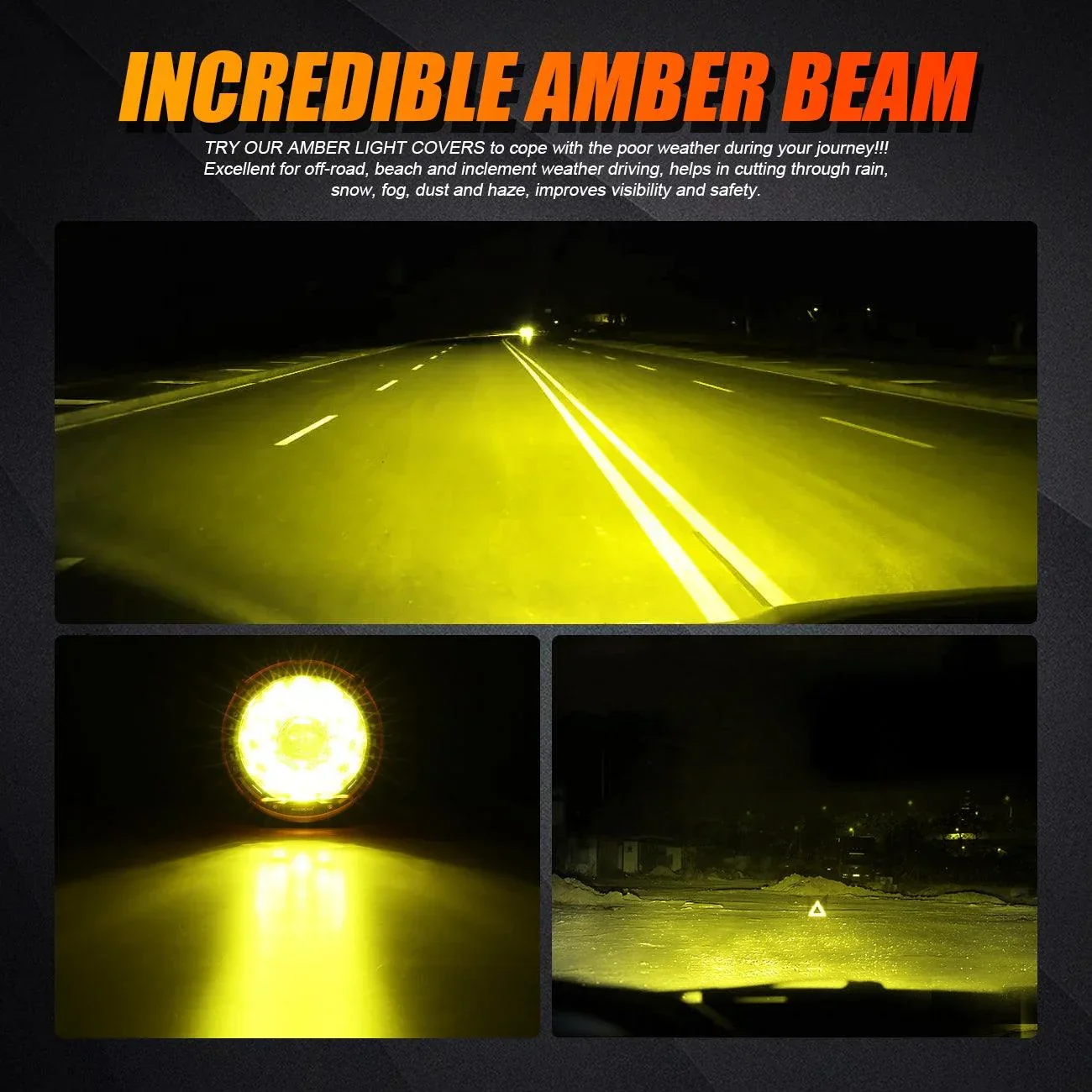 (2pcs/set) 7 Inch 90W Round Spot Beam Offroad LED Driving Lights w/ SAE Compliant+Amber/Black Covers(Optional) - Image 11