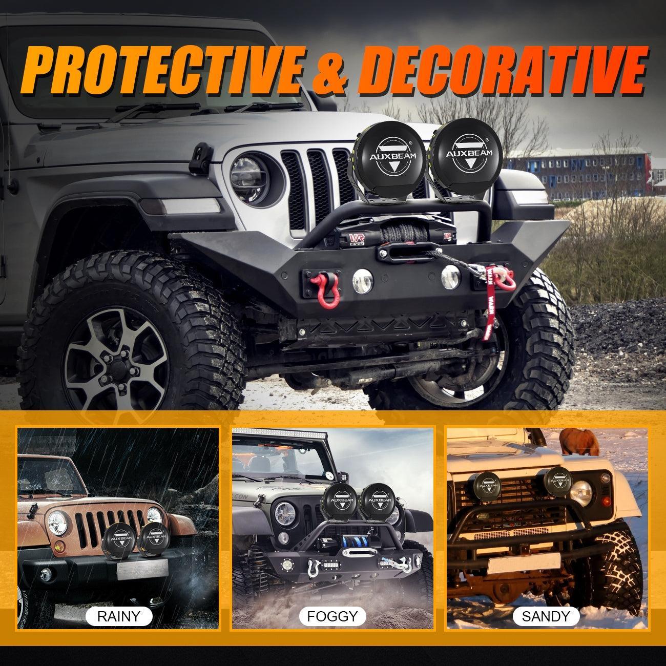 (2pcs/set) 7 Inch 90W Round Spot Beam Offroad LED Driving Lights w/ SAE Compliant+Amber/Black Covers(Optional) - Image 14