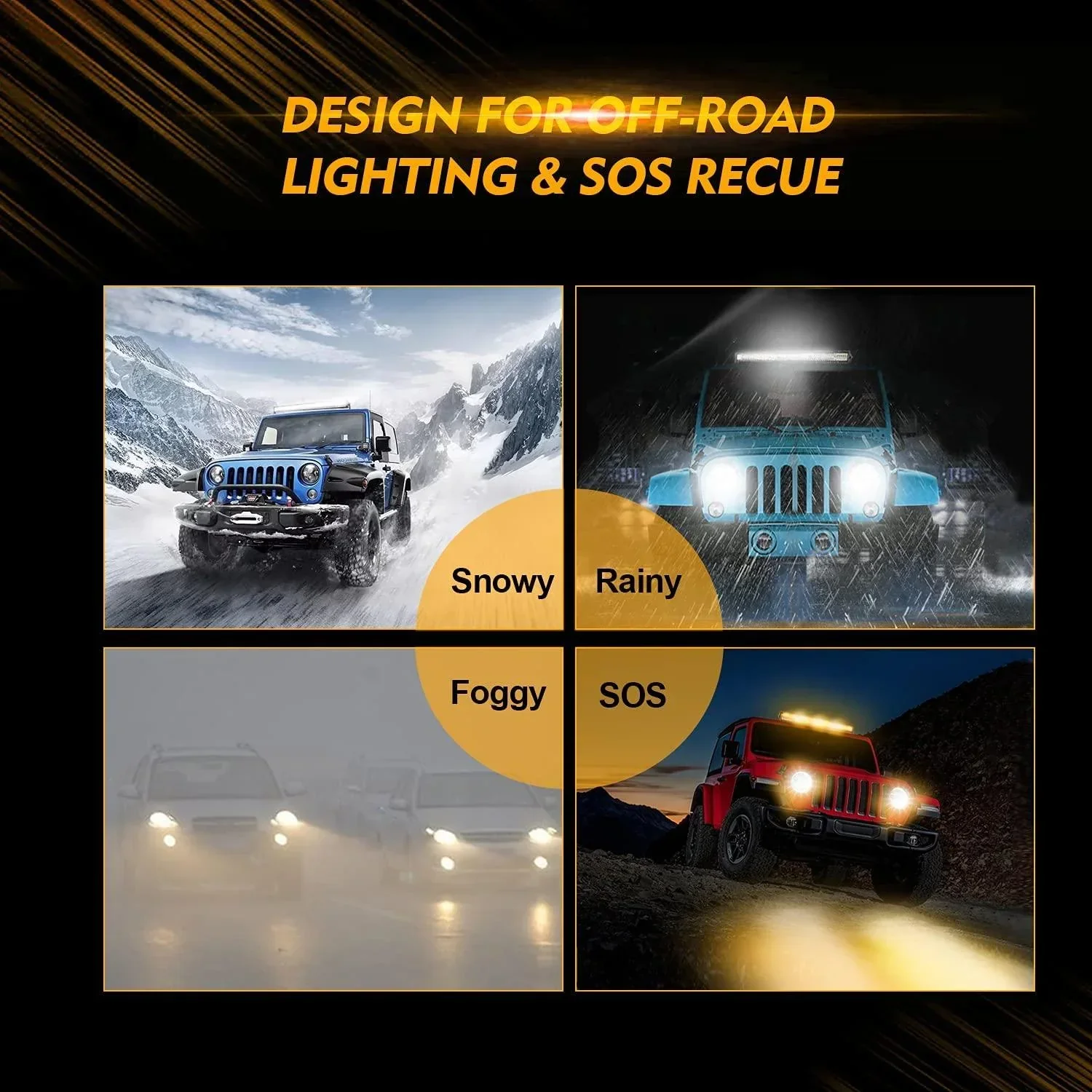 6 Modes Series 42 Inch White&Amber Curved Off Road Led Light Bar - Image 10