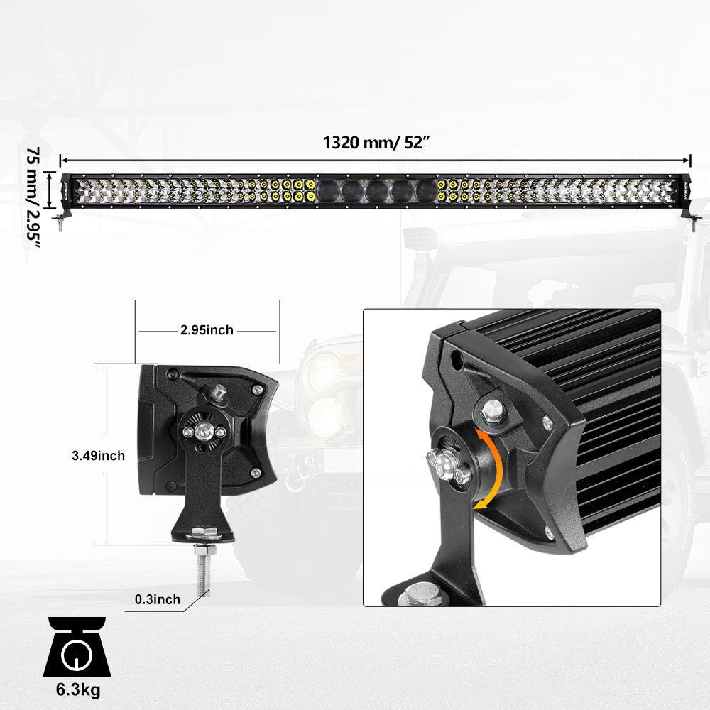 NEW 52 Inch 5D-PRO Series 55000LM Spot Beam Off Road Led Light Bar - Image 12