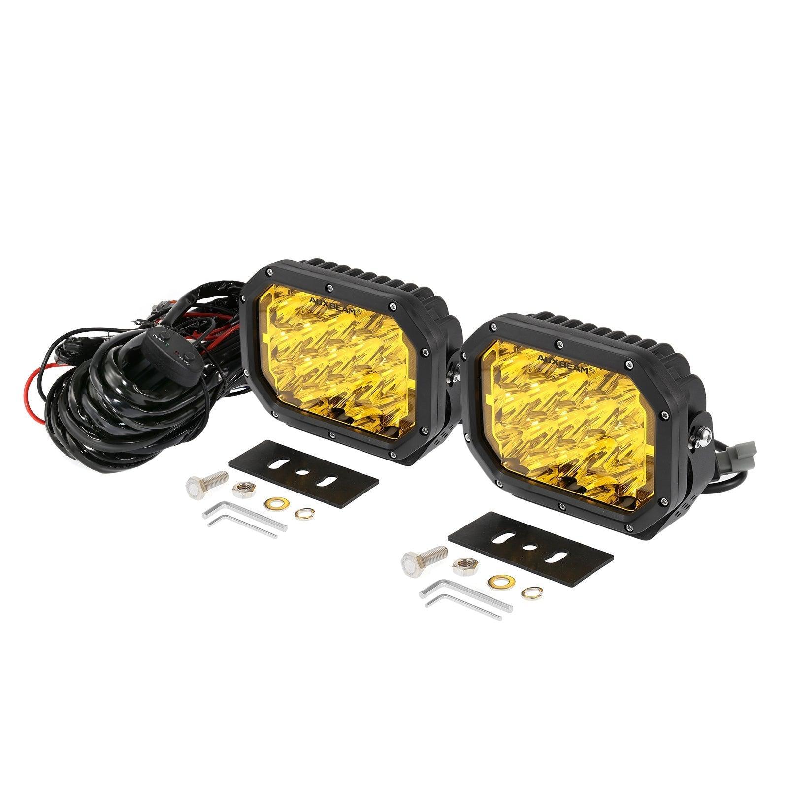 7x5 Inch Rectangle LED Pods Amber Spot Driving Lights with DRL FOR ATV UTV SIDE BY SIDE 4X4 - Image 11