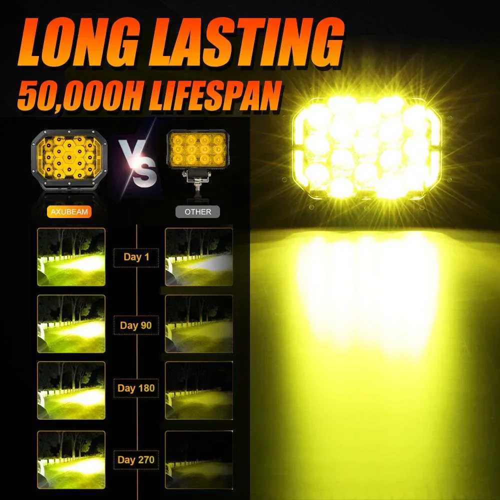 7x5 Inch Rectangle LED Pods Amber Spot Driving Lights with DRL FOR ATV UTV SIDE BY SIDE 4X4 - Image 3