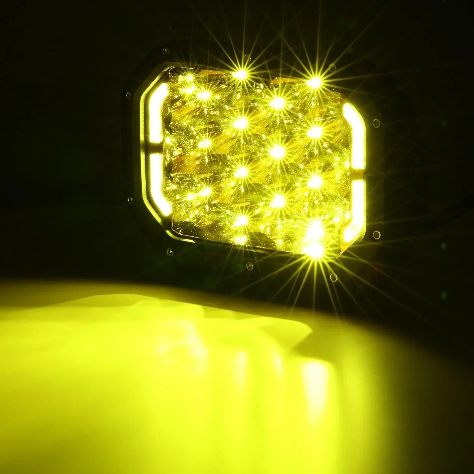 7x5 Inch Rectangle LED Pods Amber Spot Driving Lights with DRL FOR ATV UTV SIDE BY SIDE 4X4 - Image 8