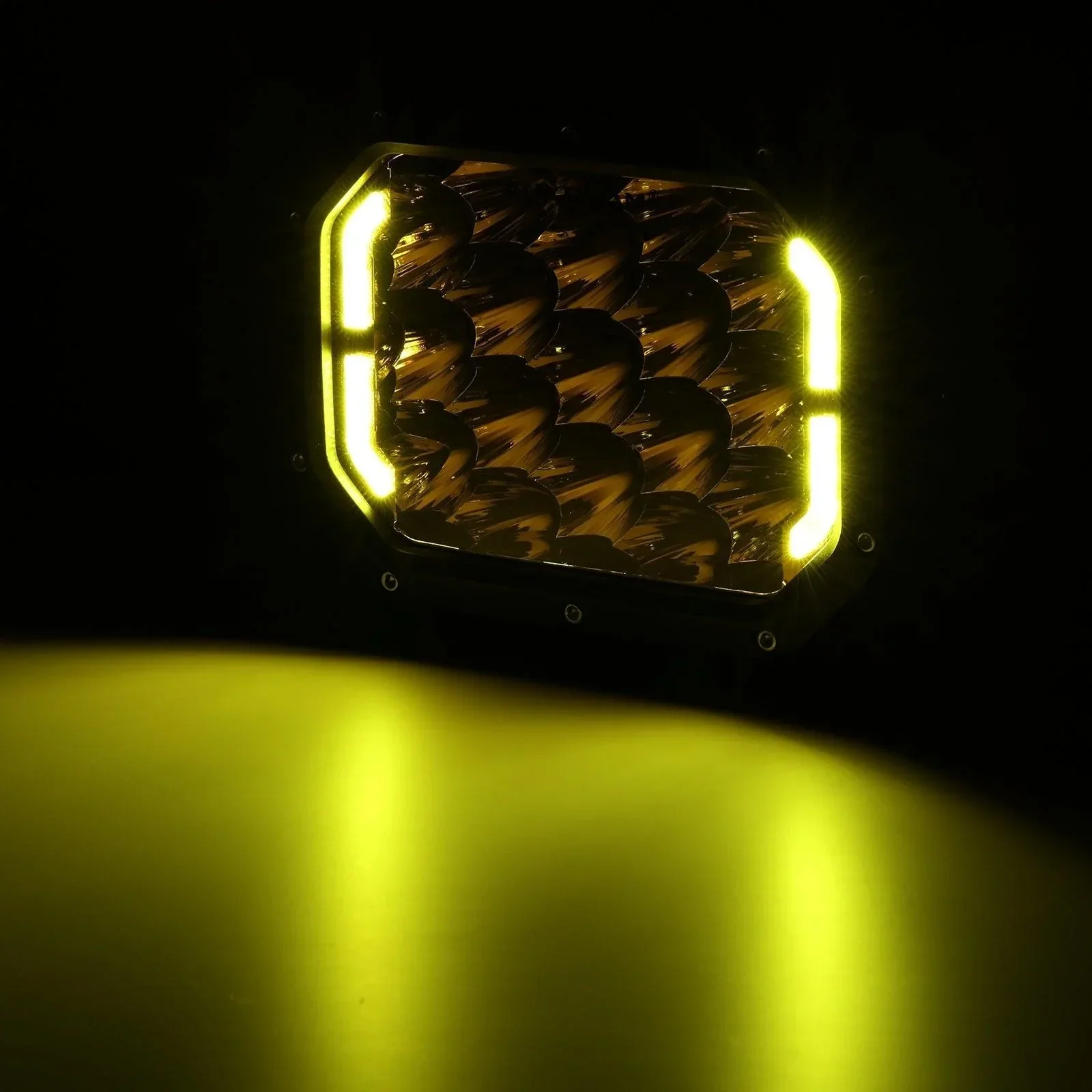 7x5 Inch Rectangle LED Pods Amber Spot Driving Lights with DRL FOR ATV UTV SIDE BY SIDE 4X4 - Image 9