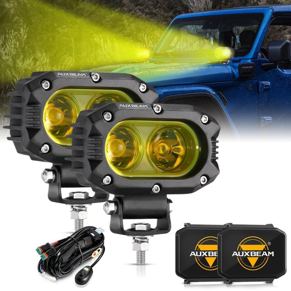 R4 Series | 4 Inch 60W LED Pods Light Flood Beam Amber Light - Image 11