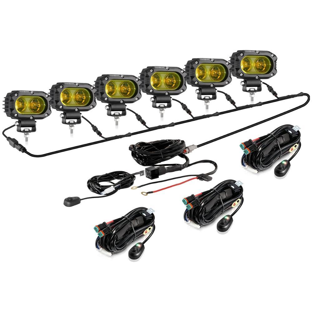 R4 Series | 4 Inch 60W LED Pods Light Flood Beam Amber Light - Image 18